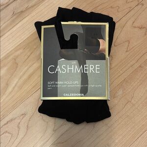 Black Cashmere Hold-Ups